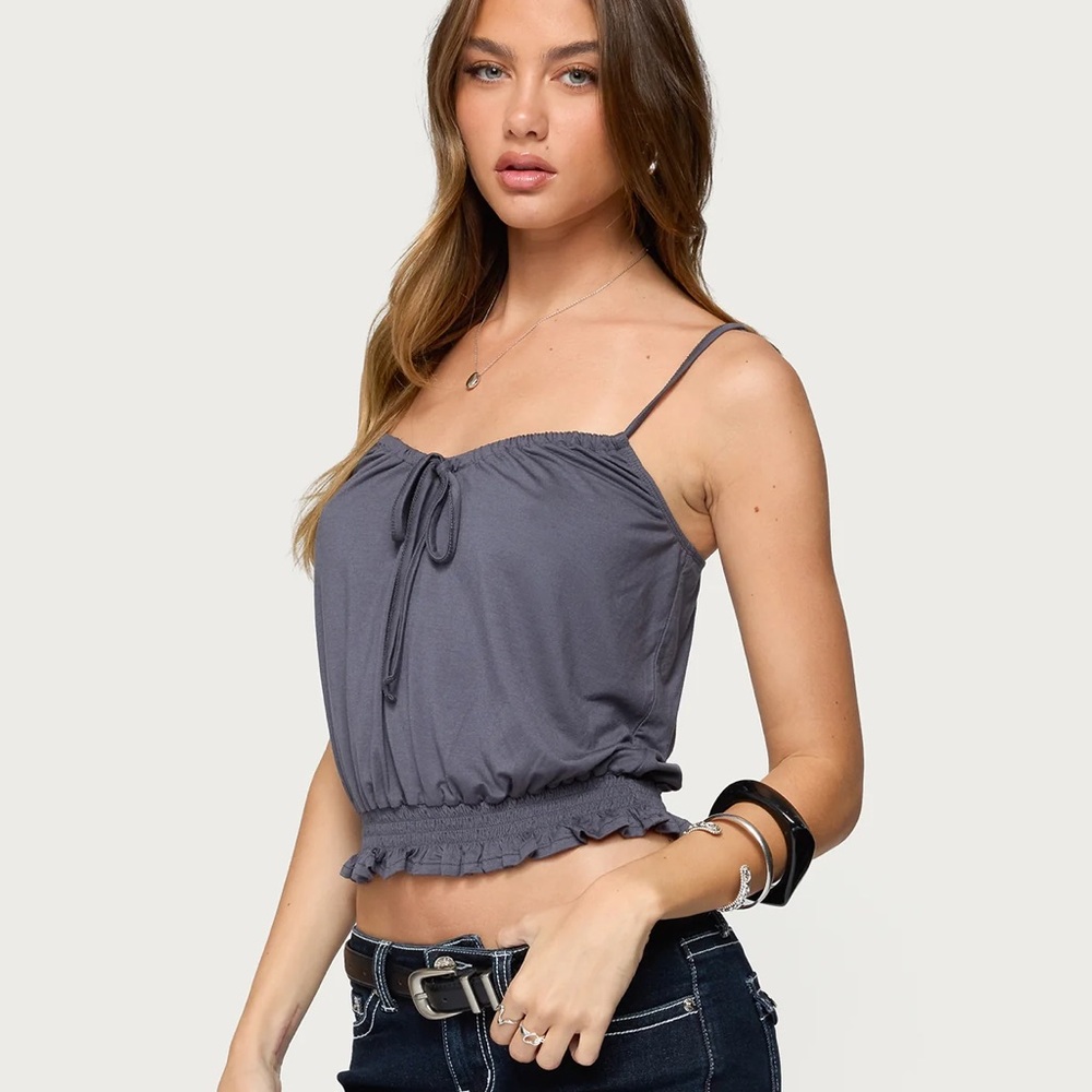 Edikted Ripley Tie Front Tank Top